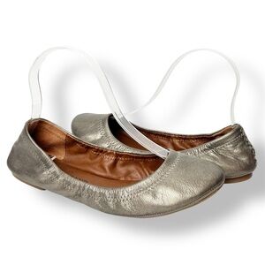 Lucky Brand Emmie Leather Ballet Flats 6.5 neutral metallic bronze minimalist
